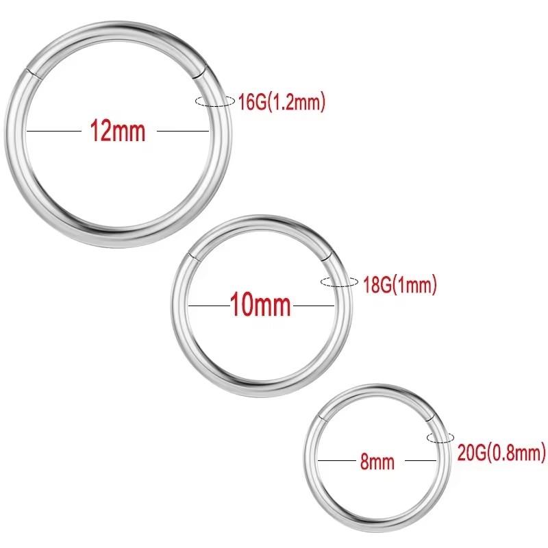 5/50 STÜCK ASTM F136 G23 Titan Nasenring Piercing Lippenring Ohrring Membran Clicker Tragus Körperschmuck 14G16G18G20G