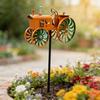 Tractor Wind Sculpture with Rotating Wheels Orange Tractor Windmill Stake Decorative Windmill for Garden Yard Patio Lawn Decor