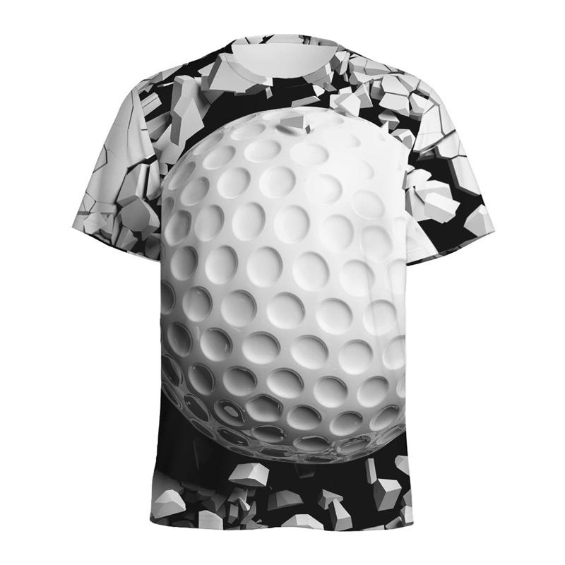 Fashion Golf Ball Graphic T Shirts For Men Summer Casual Short Sleeve 3D Printed Kids T-shirts Loose Breathable Sports Tees Tops
