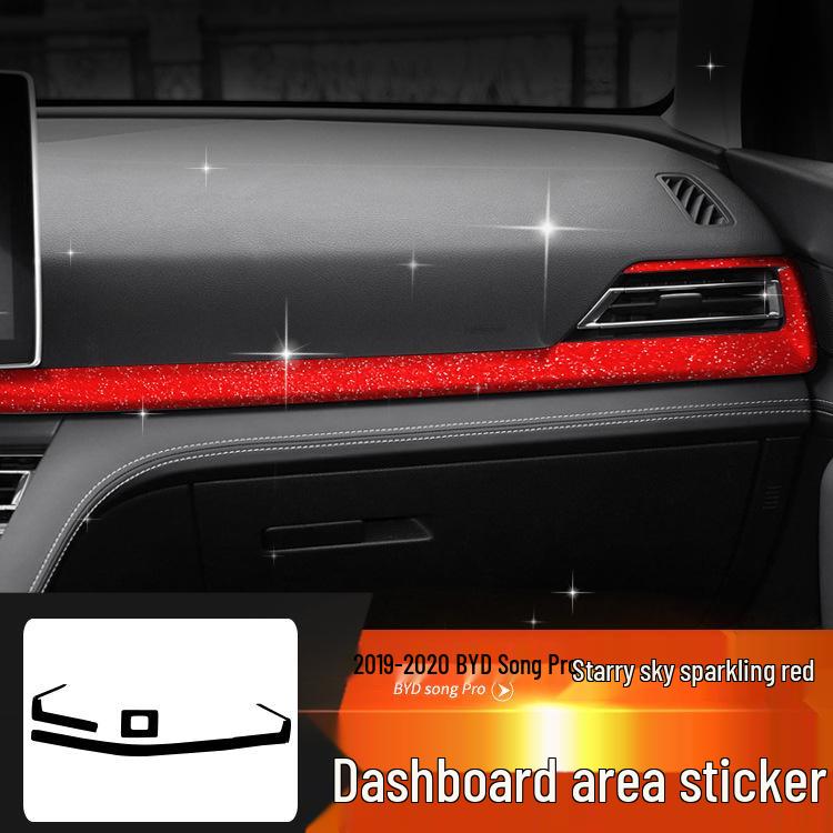 Starry Sky Console Gear Shift Sticker for 19-20 BYD Song PRO - Sparkling Film with Free Replacement