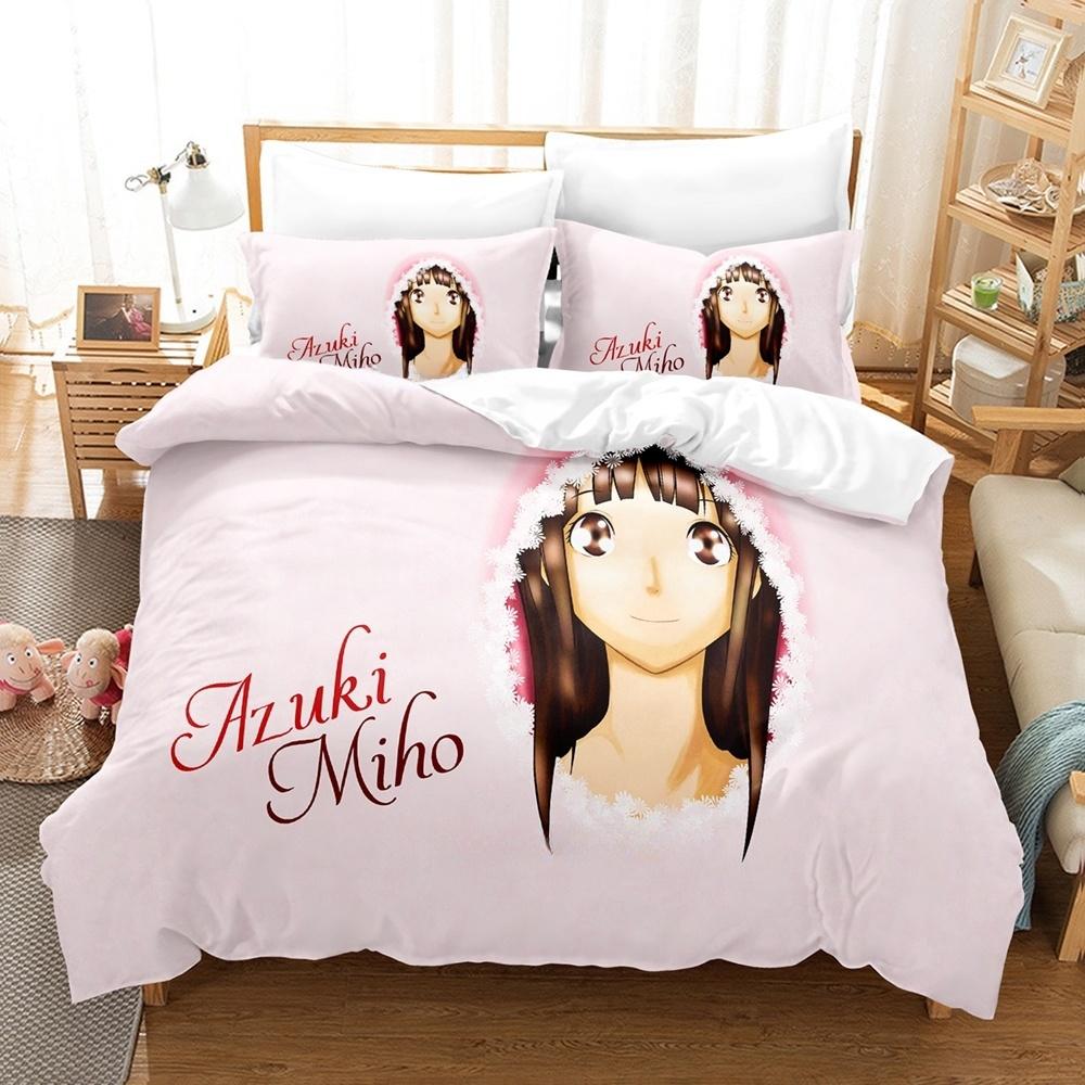 3D Printing Anime Bed Sheet Set Bakuman Bedding Set Single Twin Full Queen King Size Bed Set Adult Kid Bedroom Duvet Cover Sets