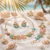 Exaggerated Metal Starfish Shell Pearl Necklace Earring for Women Boho Ocean Coral Scallop Pendant OT Clasp Bracelet Jewelry