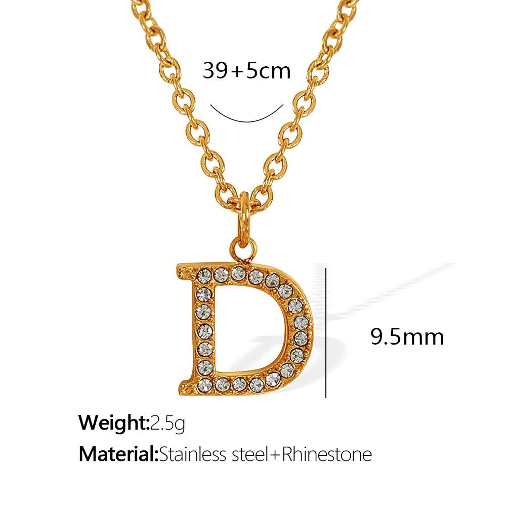 Titanium Steel 26 Letters Elegant And Exquisite Pendant Necklace Light Luxury Fashion Collarbone Chain High Sense Versatile