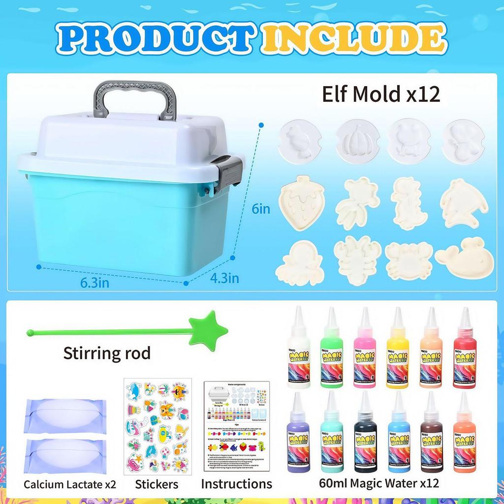 Cross Magic Water Gel Toy Set: Handmade DIY Watercolor Doodle with Magical Water Babies.