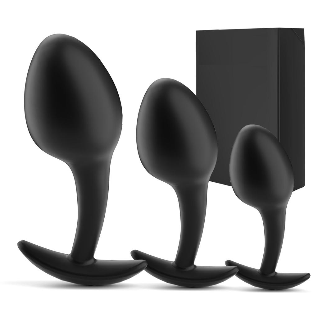100% Safe Silicone Anal Plug Butt Plug Unisex Sexy Buttplug 3 Different Size Prostate Massager Adult Sex Toys for Men/Women