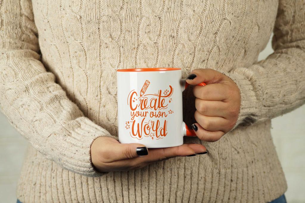 Inkdotpot Create Your Own World  11 Oz  Ceramic Coffee  Mugs Inspirational Quotes Gift For Co-Worker Boss