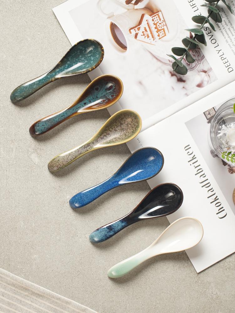 Cucchiaio in Ceramica Giapponese Cotto in Forno - Ideale per Zuppa, Dessert e Altro