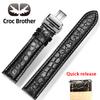 Free Shipping Real  Cow Leather   Quick Release   Watch  20mm  22mm  Crocodile  Strap  Croc Leather   Genuine Strap