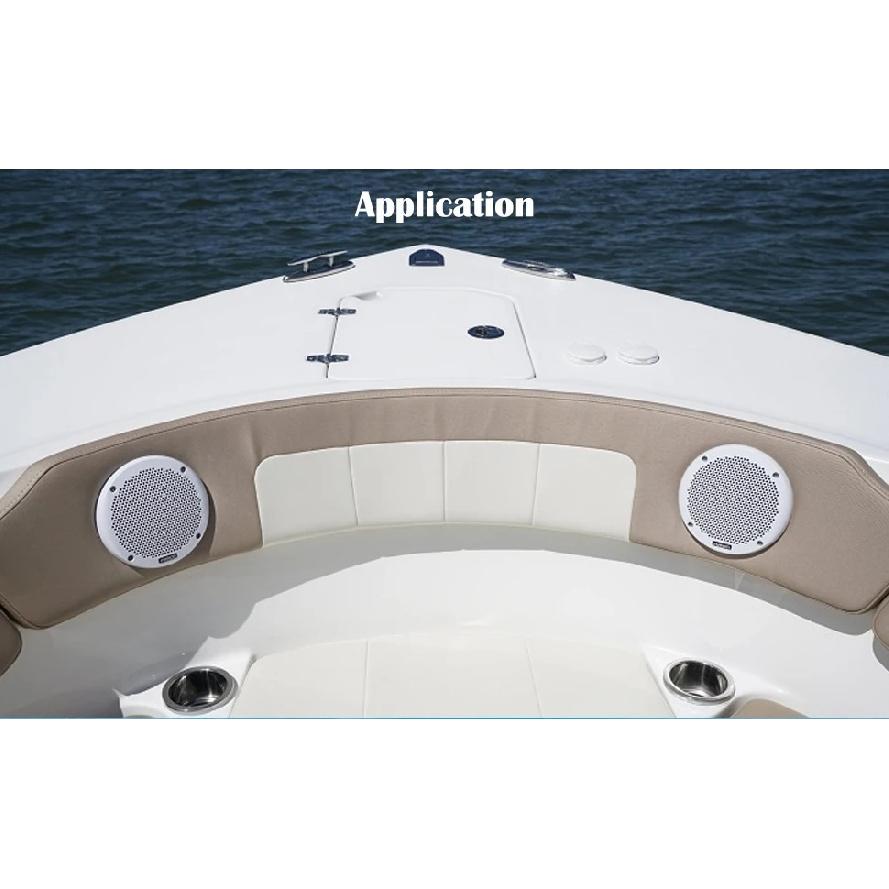 Genuine Marine 5.25" 80W IP66 Waterproof Marine Speakers White ABS Plastic High-Quality Sound for Motorcycle Boat Thalassa
