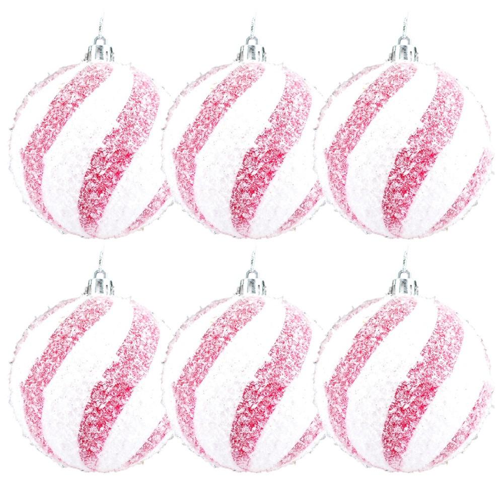 

Элегантные розовые шары с пайетками для праздничного украшения, набор из 6 штук, размер 8 см B