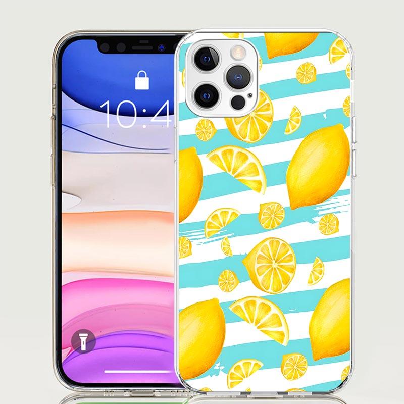 Summer Fruits Lemon Phone Case For iPhone 17 Air 16 15 Plus 11 14 Pro Max 13 Mini 12 7 8 + SE Pattern Art Customized Cover 17 Ai