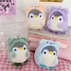 Cute Penguin Keychains Mini Cute Stuffed Penguin in Bear Costume Dressed Plush Toys Keychain for