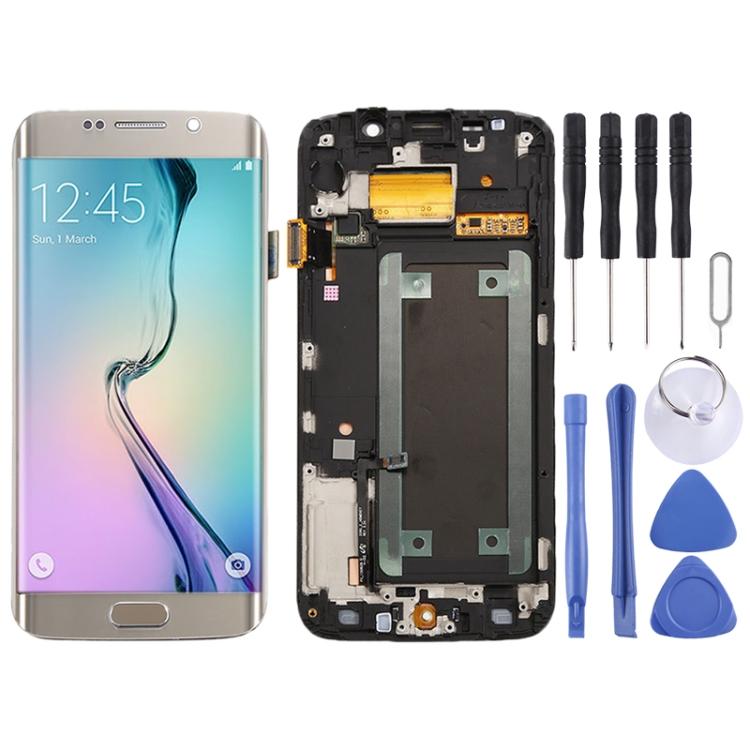 

Оригинальный Super AMOLED ЖК-экран для Samsung Galaxy S6 Edge SM-G925F Дигитайзер в сборе с рамкой золотистый