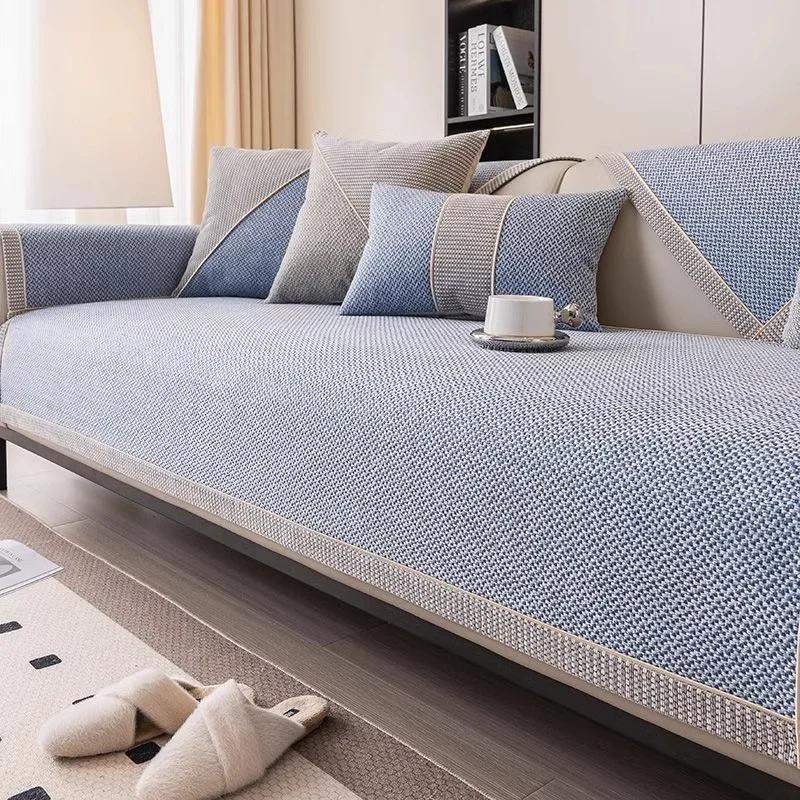 Woven Cotton and Linen Sofa Cushion for All Seasons Universal Non-slip Sofa Cover Towel Combination Backrest Cover Cloth Towel