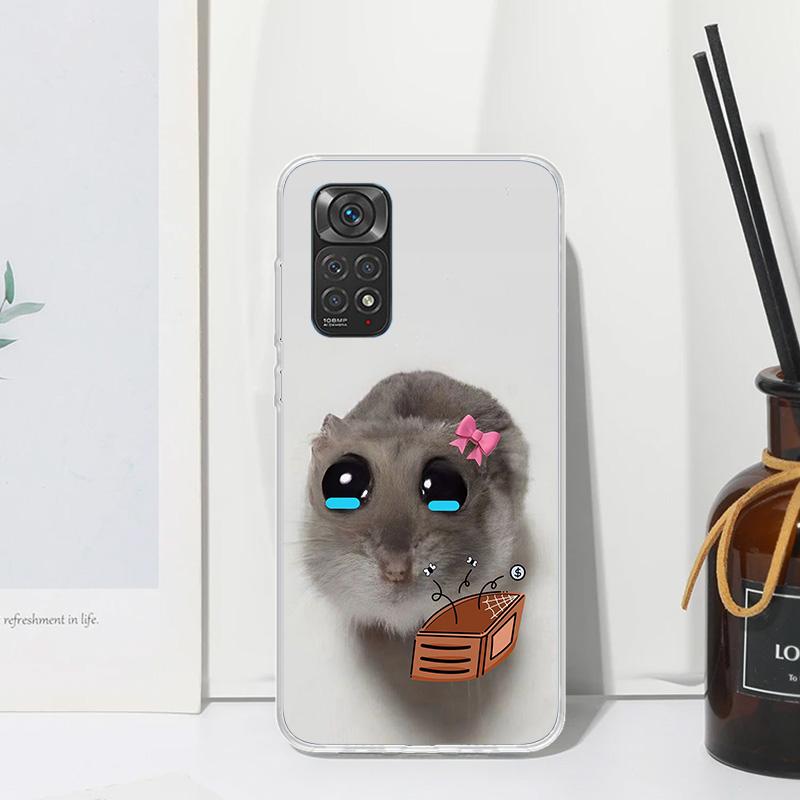 Funny Sad Hamster Meme Phone Case For Xiaomi Redmi Note 15 13 14S 14 Pro Plus 12S 11S 10S 12 11E 10 11T Art Fundas Back Cover Re