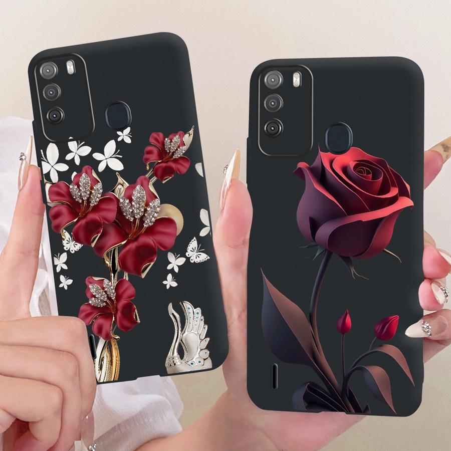 Case for Itel Vision 1 Pro Matte Soft Silicone Black butterfly  Shockproof Phone Bags For ItelS16 S 16 Vision1pro  Back Covers