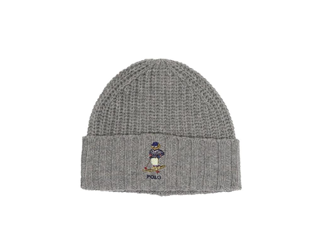 (Polo Ralph Lauren) Men's and Women's Polo Bear Embroidered AcrylicNylonWool Knit Cap 01080109-GREY [Used]