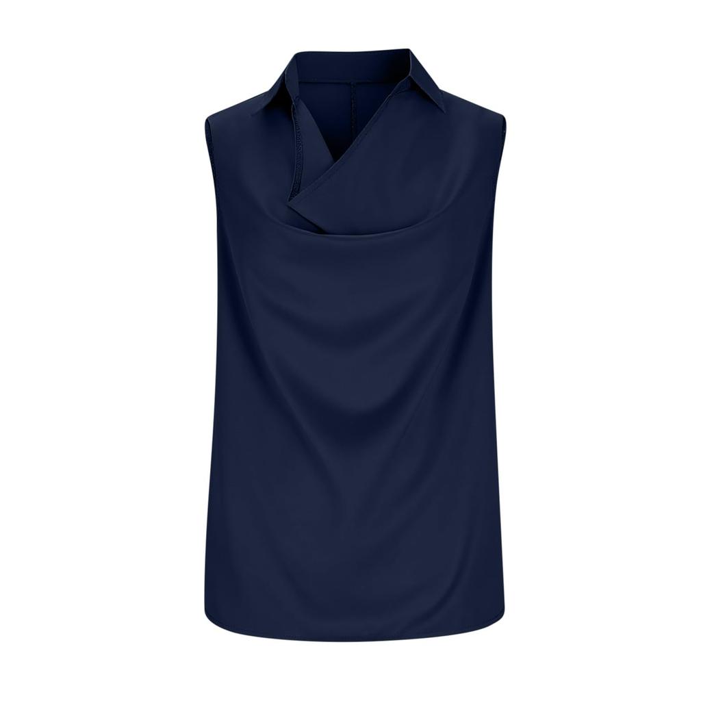 Modisches farbiges Kragen-Ärmelloses Hemd für Damen Sommer Business Casual Top