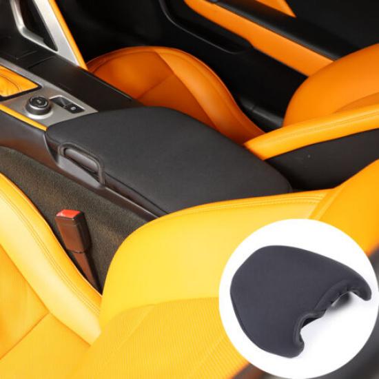 Black Cloth Center Console Cover Armrest Pad Trim for Corvette C7 2014-