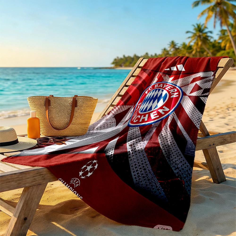 Fc Bayern Beach Towel Quick-Dry Soft Microfiber Comfortable Lightweight Perfect for Traveling Yoga Camping and Swimming