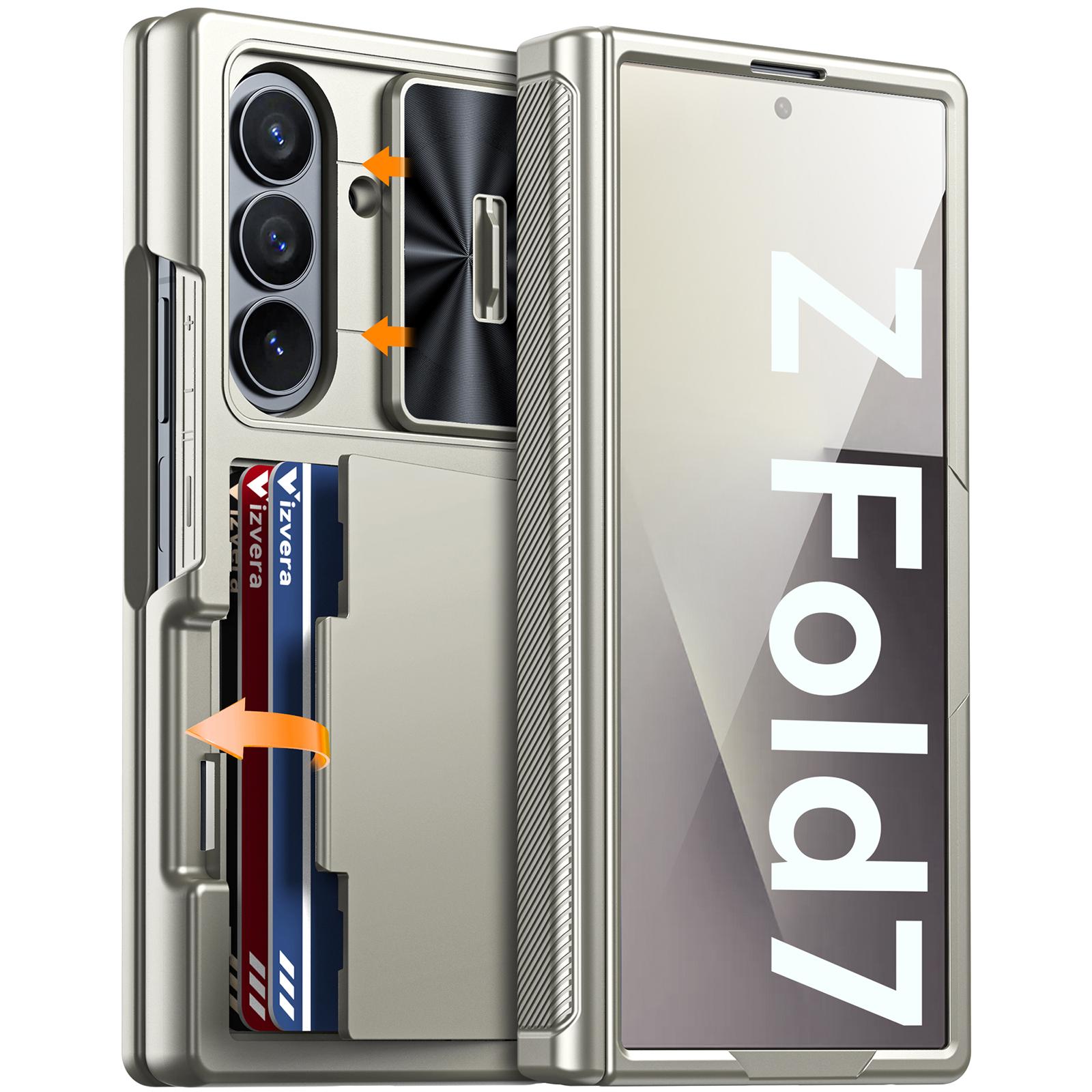 Custodia per Samsung Galaxy Z Fold 7 Portafoglio RFID con Porta Carte [Copertura Cerniera] [Copertura Fotocamera] Custodia Protettiva in Silicone Anti