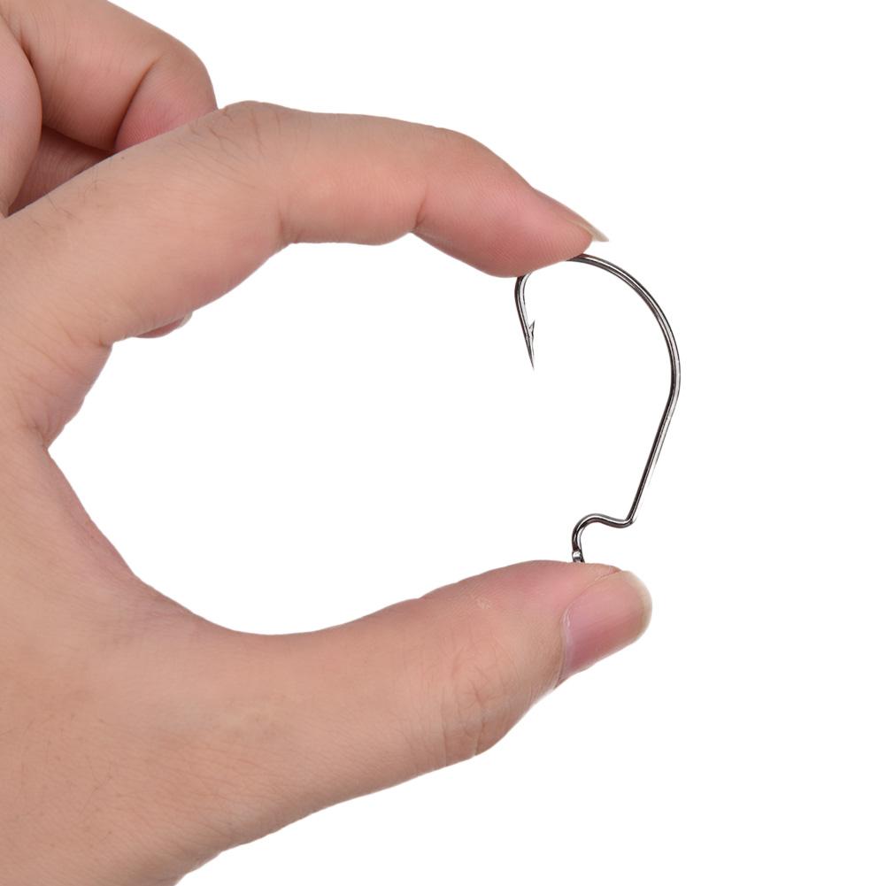 50PCS 2# 1# 1 0# 2 0# 3 0# High Carbon Steel Fishing Jig Hooks Set Fish Tackle Accessory Black