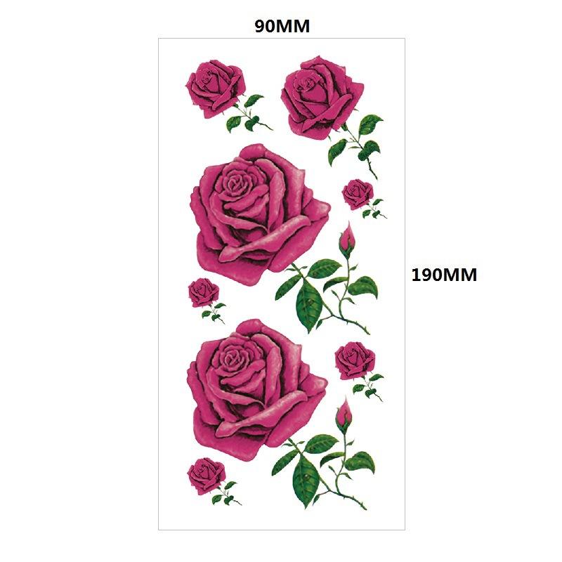 Water Transfer Phoenix Flower Colored Rose Waterproof Tattoo Sticker Set Simulation Tattoo Sticker