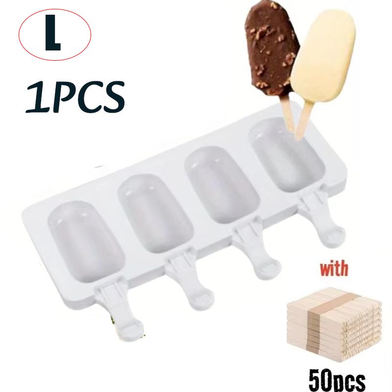 Silicone Ice Cream Popsicle Mold Combination With Ice Cream Stick DIY Chocolate Dessert Maker Ice Cube Tray Mold Homemade Tools