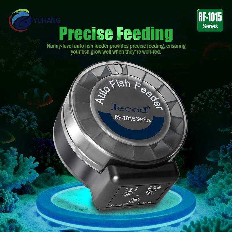 Jebao RF-1015 Smart Automatic Aquarium Fish Feeder Digital Display Control Timed Quantified Food Dispenser Feed Plastic Living RF-1015A Lcd Display