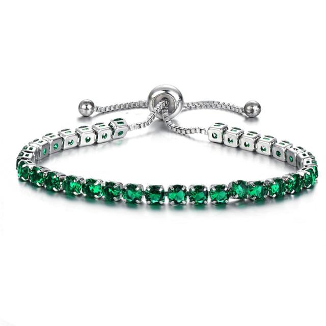 Stylish Stylish Zircon Crystal Cubic Zirconia Tennis Women Bracelets Gold Color Color Chain Shiny Charm Bracelets Armbanden Voor Vrouwen Bijou