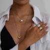Yori Trendy Stainless Steel Moon Shell Simple Pendant Necklace 18K Gold Color Plated Versatile Daily Jewelry Gift Waterproof