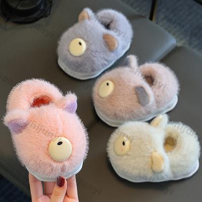Winter Kinderslippers van Katoen Leuke Cartoon Indoor Warm Kinderslippers Anti-Slip Baby's Comfortabele Anti-Slip Platform Slippers