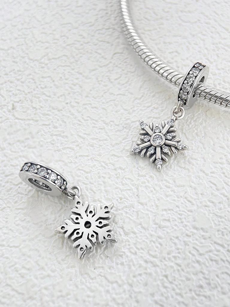 Charms Plata Winter Snowflakes Beads Charm Copper Plated Fit Charms Copperoriginal Bracelet For Jewelry Making Diy Charm