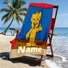 Custom Name Personalized Bamse Print Beach Towel, for Trip Camping Beach Party Home Decor, Birthday Gift for Family & Friends
