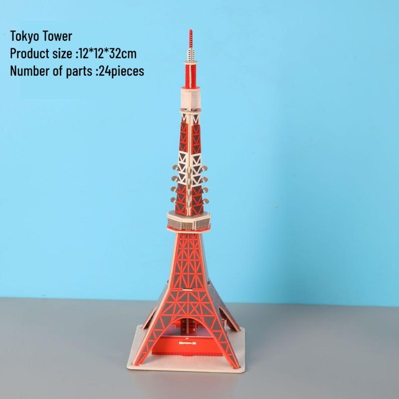 3D Puzzle World Famous Building Mosaic Model Children'S Educational Handmade Toy Eiffel Tower Paper Assembly  Educational Toys