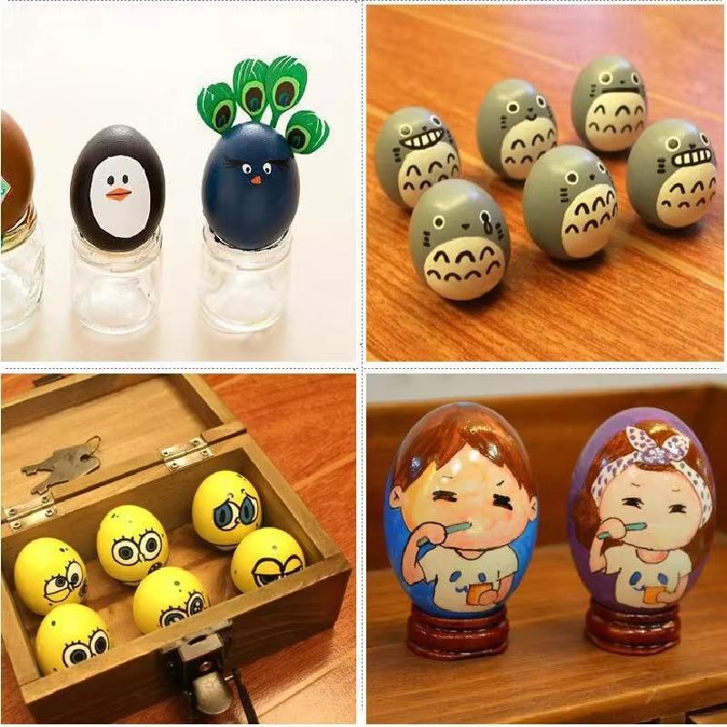 20 Unfinished Diy Wooden Eggs, Smooth Flat Bottomed Unpainted Eggs For Crafts, Easter Decorations, And Gifts