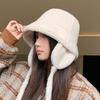Velvet Thickened Warm Fisherman Hat Outdoor Cycling Windproof Ear Protection Hat Japanese Casual Big Head Bucket Hat