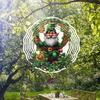 Lucky Gnome Wind Chime with Horseshoe and Clover 2D Rotating Design for Outdoor Garden Yard Decor Universal Holiday Ornament with 360 Degree Hook
