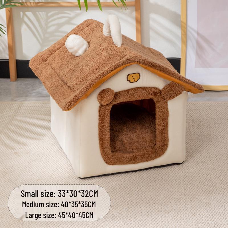 Enclosed Removable Washable Winter Pet House - Cat Nest & Dog Bed