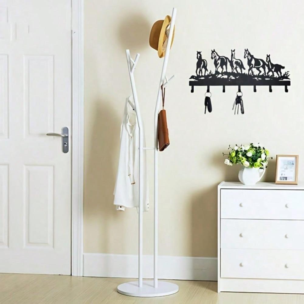 1Pcs 5 Horse Key Hook Hanger Wall Mounted Coat Rack Organizer for Entryway Office Living Room