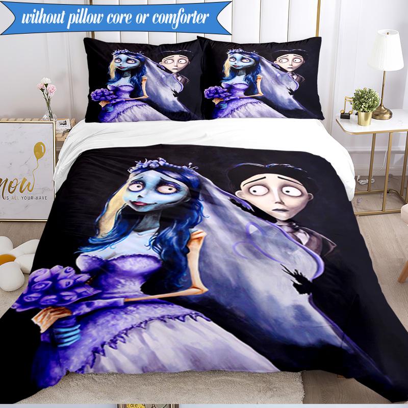 Gotische Leichenschönheit In Bloom 3-teiliges K-Pop Musikgruppen-Bettwäscheset, Ideal für Schlafzimmer, Wohnheim, Inklusive Bettbezug und 2 Kissenbezügen, Fan-Geschenke
