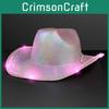 Fun Lighted Cowboy Hat Fixed Shape Halloween Christmas Party Supplies Gatherings