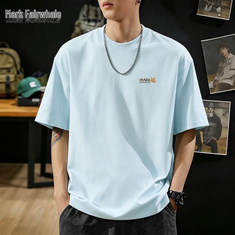 Mark Fairwhale Men s Breathable Cotton Short Sleeve T-Shirt XL светло-синий