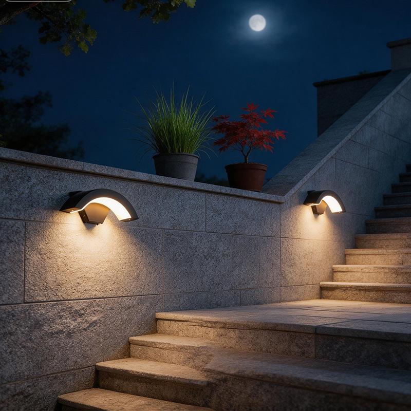 LED Waterproof Outdoor Wall Lamp with Motion Sensor for Courtyard, Gate Posts, Villas, Hotels, Corridors, and Hallways.