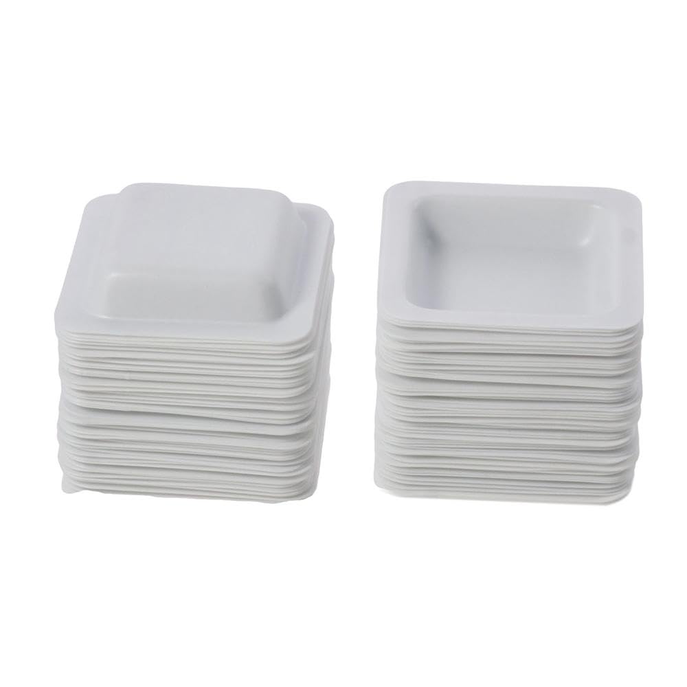 Wiegeschalen 100 Stück Kunststoff Neu Weiß Quadratische Schale Laborausrüstung 7 ml Wiegeschiffchen-Set Messen Aufbewahren Pulver Flüssigkeiten