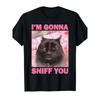 1 stuks Grappig "I'm Gonna Sniff You" Meme T-shirt met Roze Tekst & Zwart Ontwerp - Unisex Losse Pasvorm Tee, Korte Mouw Casual Shirt voor &, Meme Liefhebbers Cadeau
