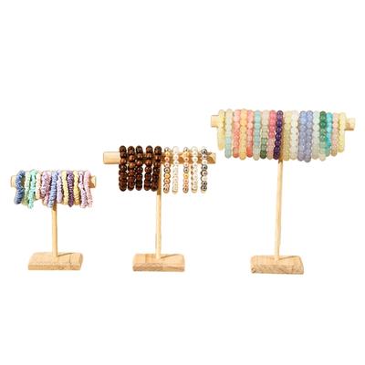 Set aus 3 eleganten Holzarmreif-Haltern, mehrstufiges Regal für Armbänder und Perlen, Ausstellungsstück, einfache Montage, Stirnband-Organizer