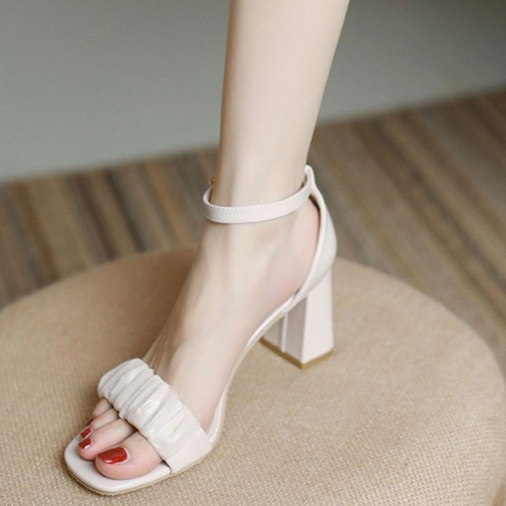 This year's new sandals summer women's 2025 fashion versatile gentle fairy style with skirt thick heel high heels