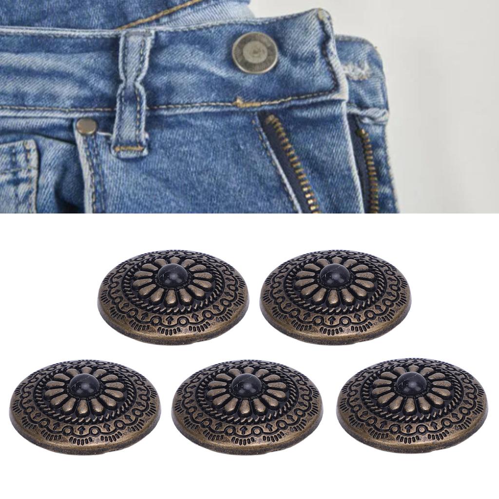 5 Sets Screw Back Button 30mm Round Shape Antique Bronze Black Turquoise Conchos with 4.5mm Screws F