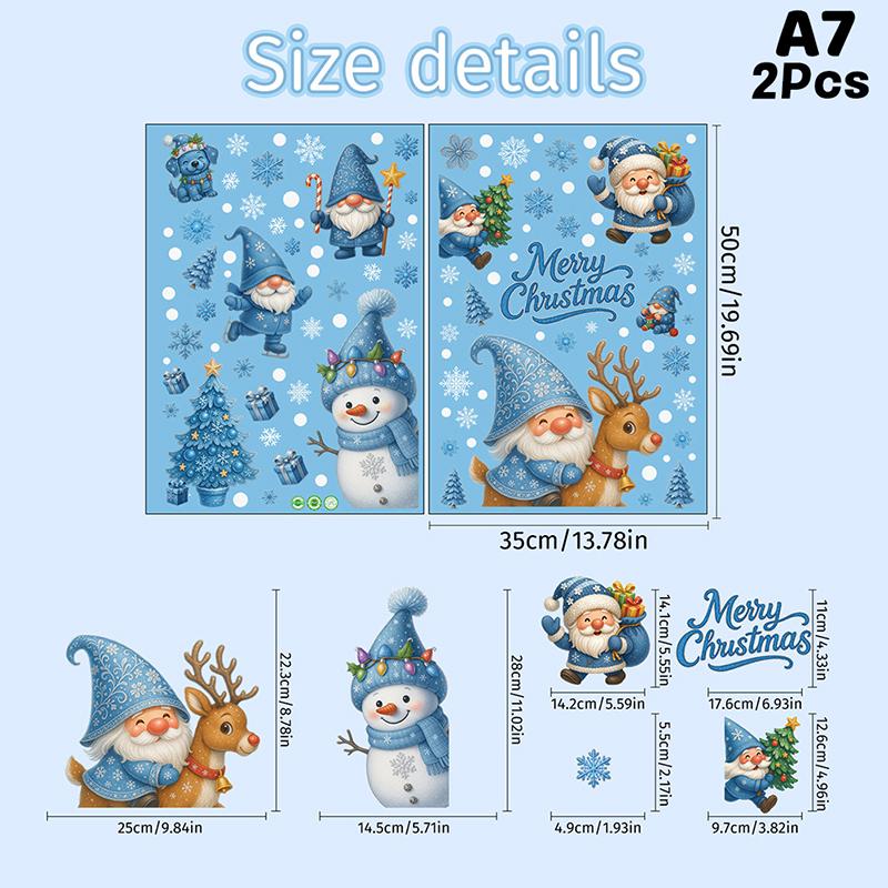 Christmas Window Stickers Decorations Static Stickers Wall Sticker Kids Room Wall Decals Merry Christmas Decorations